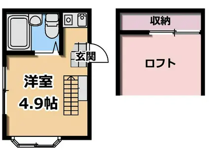 エイト砂川(ワンルーム/2階)の間取り写真