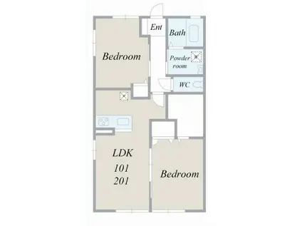 ユウハイム(2LDK/2階)の間取り写真