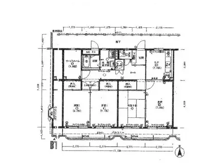 ルックハイツ取手第2(3SLDK/5階)の間取り写真