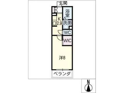 サウスヴィラ(1K/1階)の間取り写真