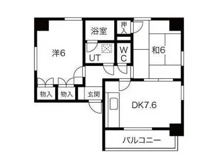 SJKビルVIII小幡(2DK/6階)の間取り写真