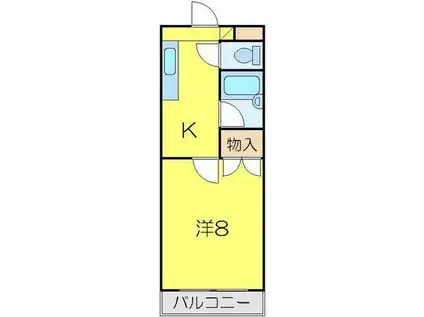 ガーデンヒルズ東村山(1K/1階)の間取り写真