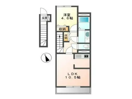 ＪＲ山陽本線 英賀保駅 徒歩13分 2階建 築11年(1LDK/1階)の間取り写真