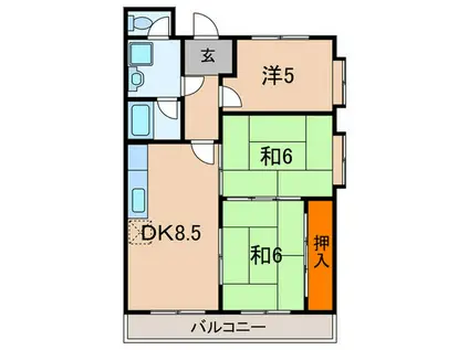 モンテメール六甲(3DK/5階)の間取り写真