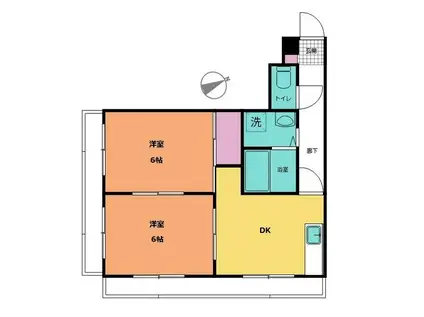 シティークレスト幸(2DK/3階)の間取り写真