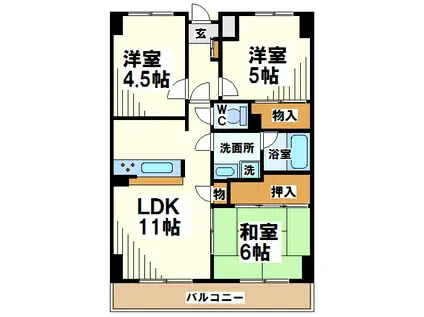 パークアベニュー(3LDK/3階)の間取り写真