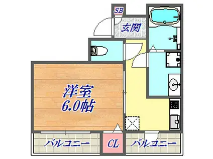 A-イースト元町(1K/2階)の間取り写真