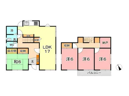 連島中央1丁目(4LDK/1階)の間取り写真