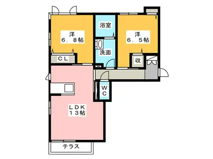 MS LOTUS(2LDK/1階)の間取り写真