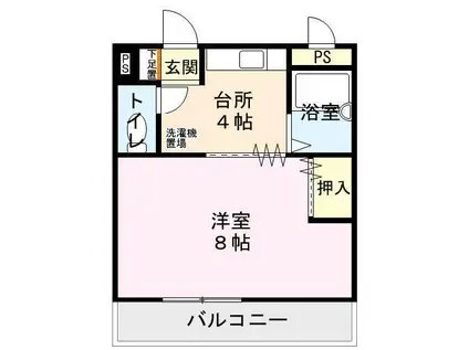 マンションK20(1K/2階)の間取り写真