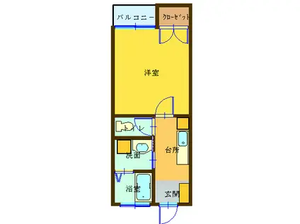 リズ中島(1K/2階)の間取り写真