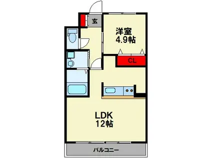 アメニティライフ川島(1LDK/2階)の間取り写真