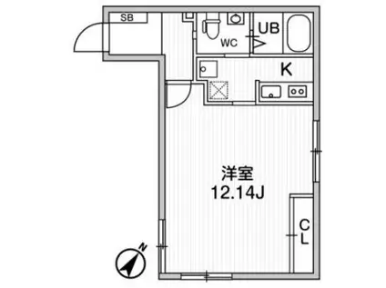 LE CLAIR代々木(ワンルーム/2階)の間取り写真