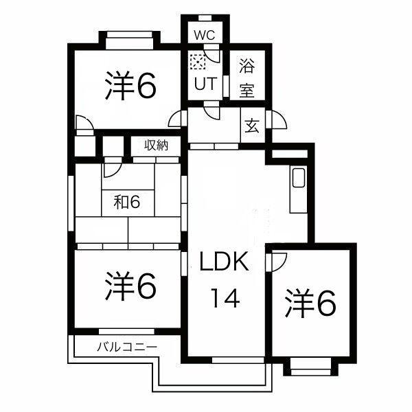 第二ゴトウハイツ(4LDK/2階)の間取り写真