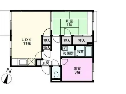 ハイツ栄町(2LDK/2階)の間取り写真