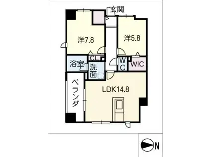 AVANTY DAIKAN(2LDK/10階)の間取り写真