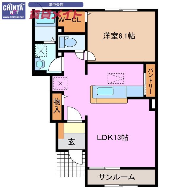 ラフレシール(1LDK/1階)の間取り写真