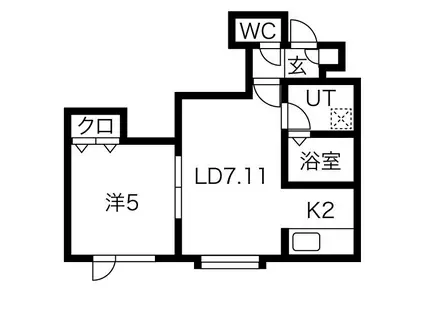 スタビリス(1LDK/1階)の間取り写真