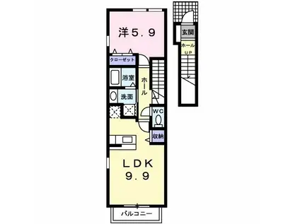 グランデ・フィオーレ I-A(1LDK/2階)の間取り写真