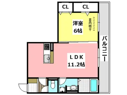 ルージュ・パ・ドゥ(1LDK/3階)の間取り写真