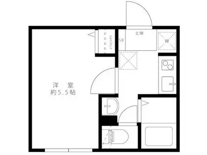 プリマヴェーラ小杉(1K/1階)の間取り写真