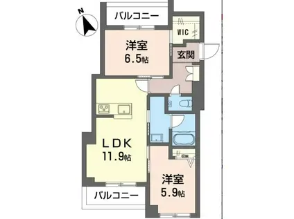 エー レジデンス(2LDK/3階)の間取り写真