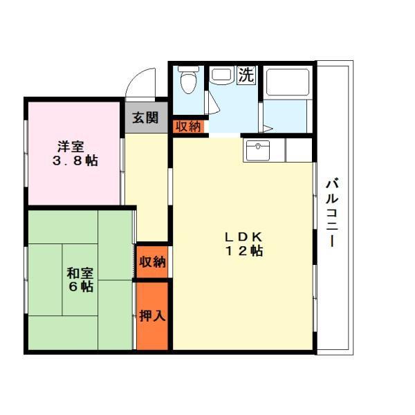 南井ハイツ(3DK/3階)の間取り写真