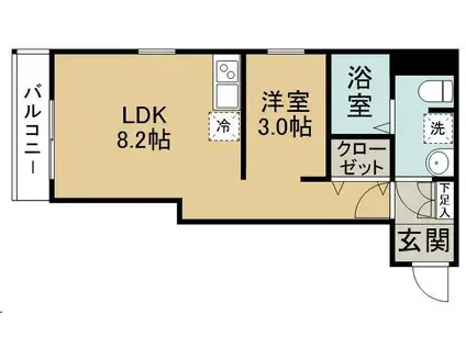 レジデンス花月(1LDK/1階)の間取り写真