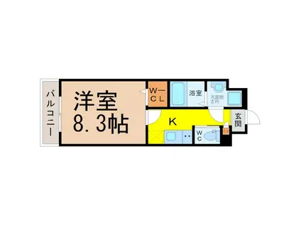 S-FORT堀田通(1K/6階)の間取り写真