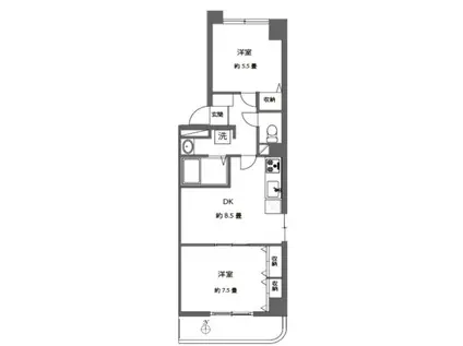 レーベンドエル(2DK/3階)の間取り写真