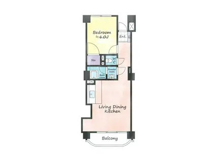 ニュー恵比寿フラワーマンション(1LDK/8階)の間取り写真