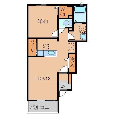 アクエリアス(1LDK/1階)の間取り写真
