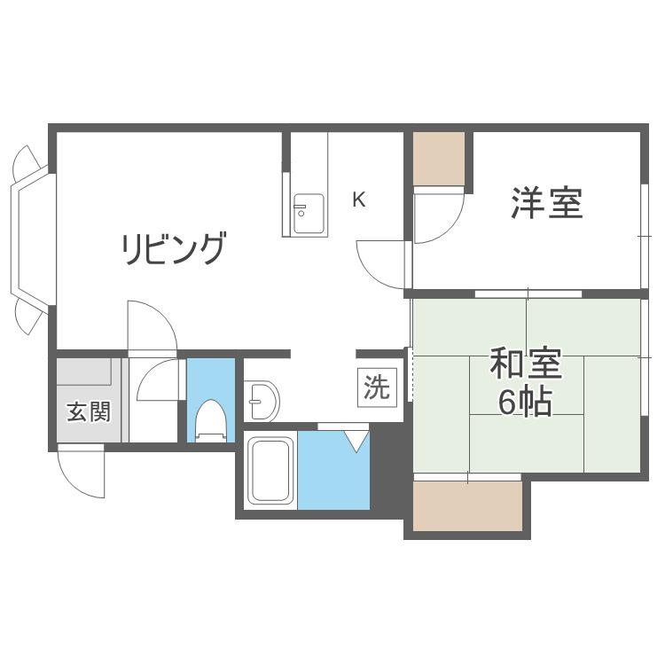 レジデンスHK(2LDK/2階)の間取り写真