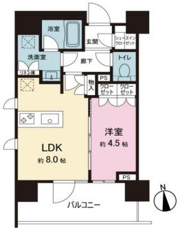 プレミスト早稲田(1LDK/2階)の間取り写真
