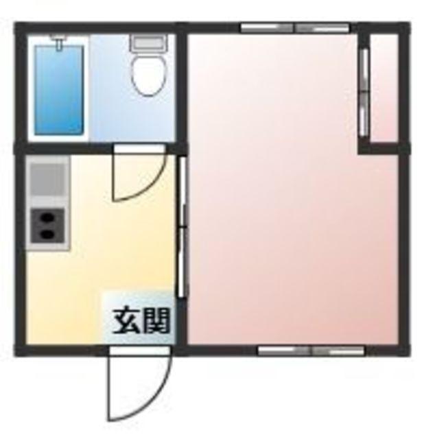 フォレストカジイ相模大野(1K/1階)の間取り写真