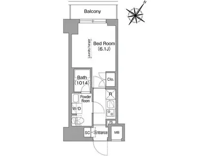 コンフォリア・リヴ横浜阪東橋コンフォリアリヴヨコハマバンド(1K/1階)の間取り写真