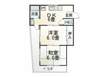 コーポ近藤(2DK/1階)の間取り写真