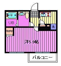ブルーム浦和元町(1K/3階)の間取り写真