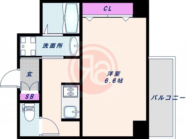 サンシルク阿倍野(1K/10階)の間取り写真
