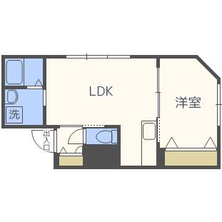 グランマーチ中島公園(1LDK/5階)の間取り写真