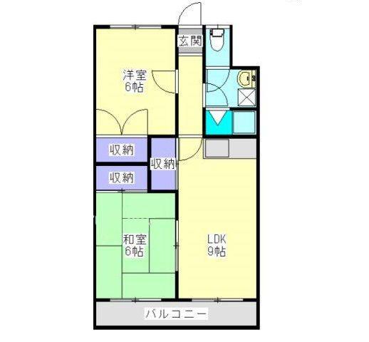 ピアコート旭(2LDK/2階)の間取り写真