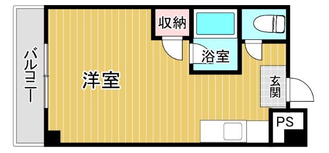 ベンベデール I(ワンルーム/2階)の間取り写真
