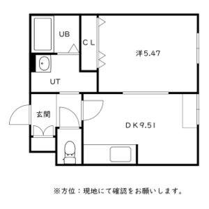 フレグランスコート(1DK/5階)の間取り写真