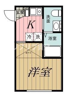 アルサーヴ千葉(1K/3階)の間取り写真