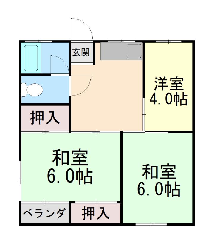 天城ビル(3DK/1階)の間取り写真