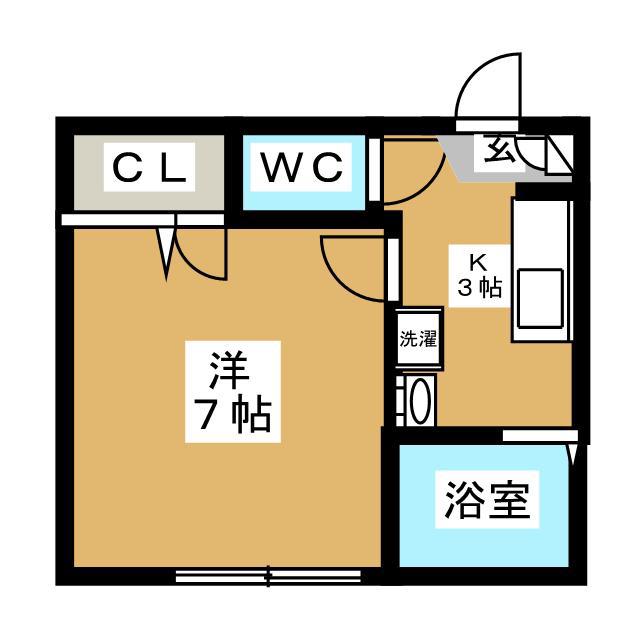 エクセル代沢(1K/1階)の間取り写真