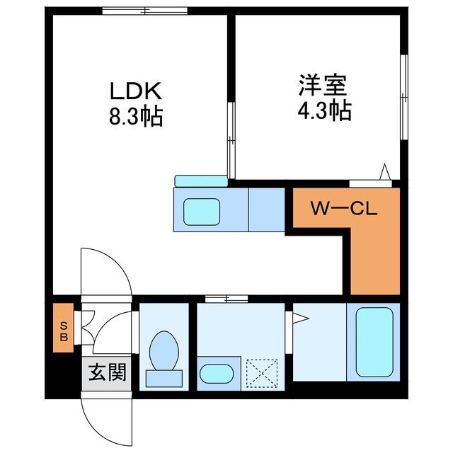 フレンズN20(1LDK/2階)の間取り写真