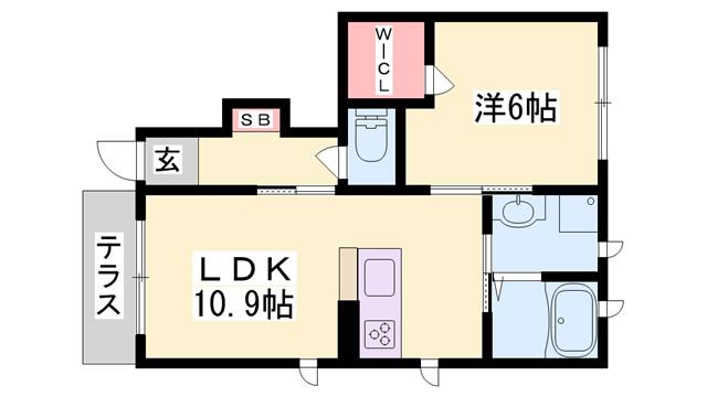 エスポワール(1LDK/1階)の間取り写真