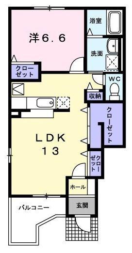 フレグランシャリオ(1LDK/1階)の間取り写真