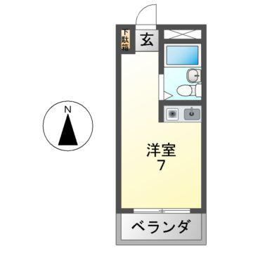 ウィズテリア蔵之内(ワンルーム/3階)の間取り写真